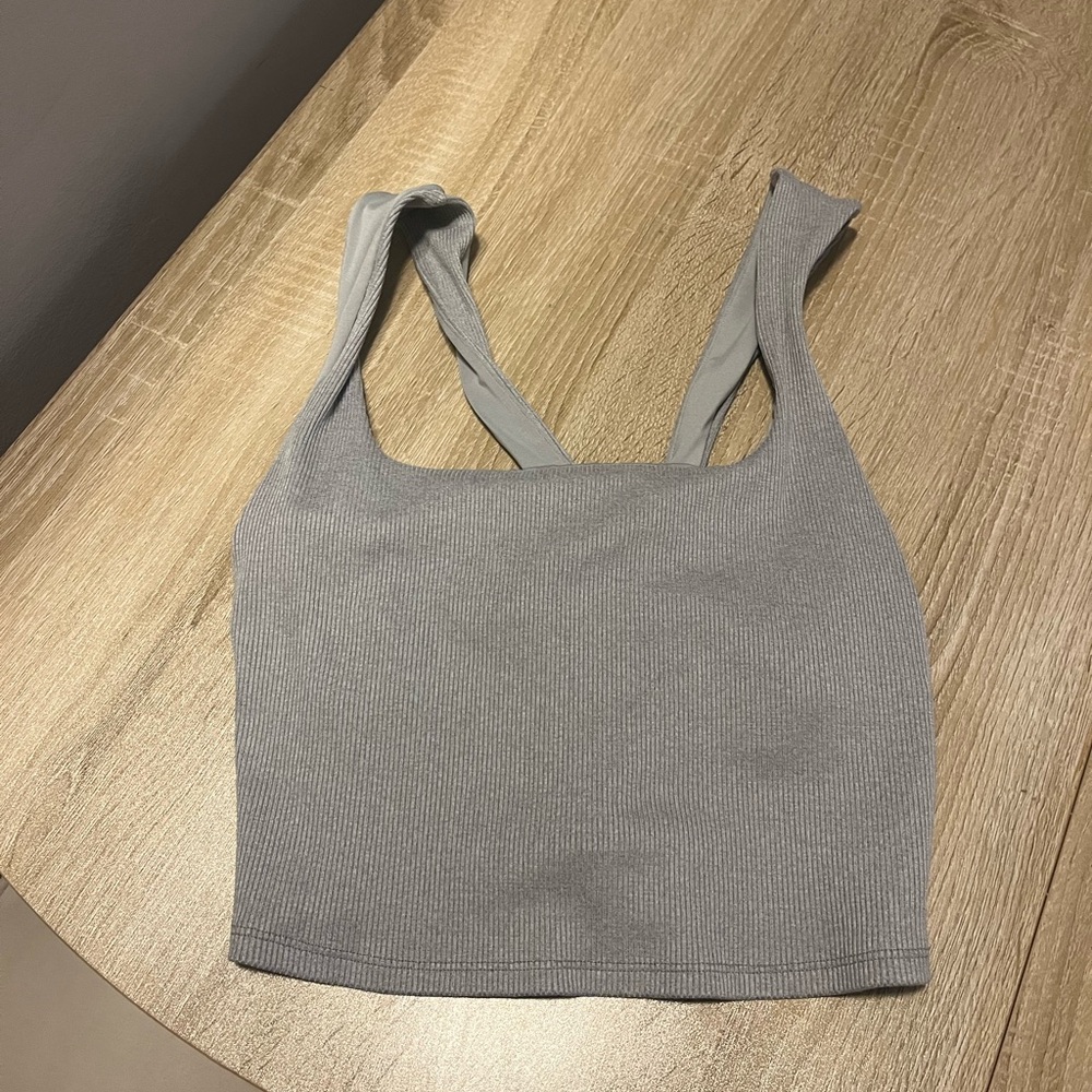 Alo ribbed grey tank top